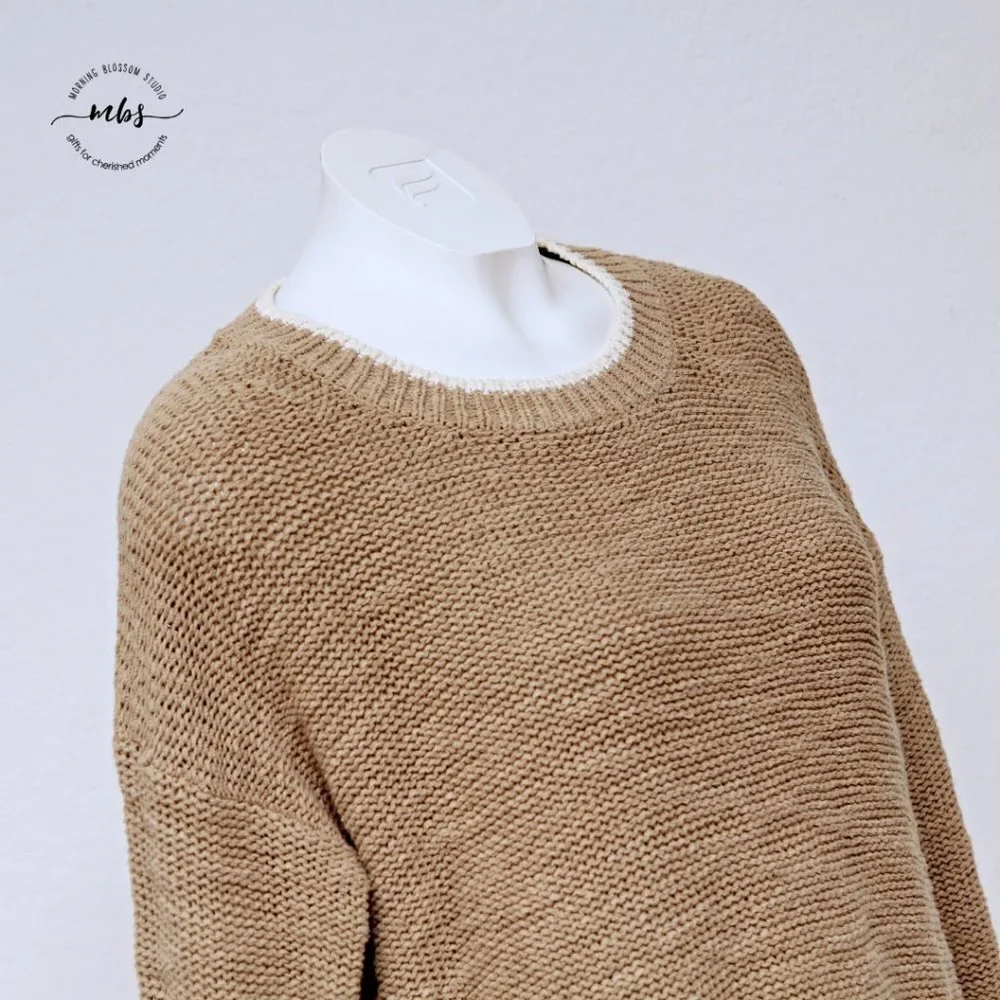 J. Crew Crew Neck Knit Sweater Tan Women‎ Size X